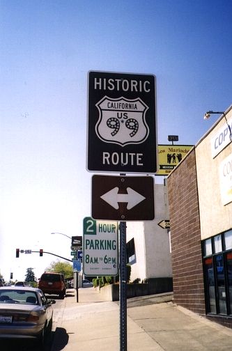 Historic US 99 in Red Bluff, California