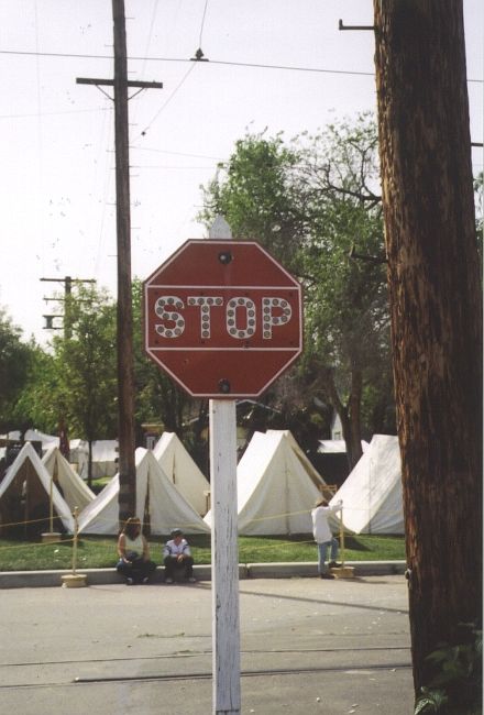 STOP sign at Oragne Empire Railway Museum
