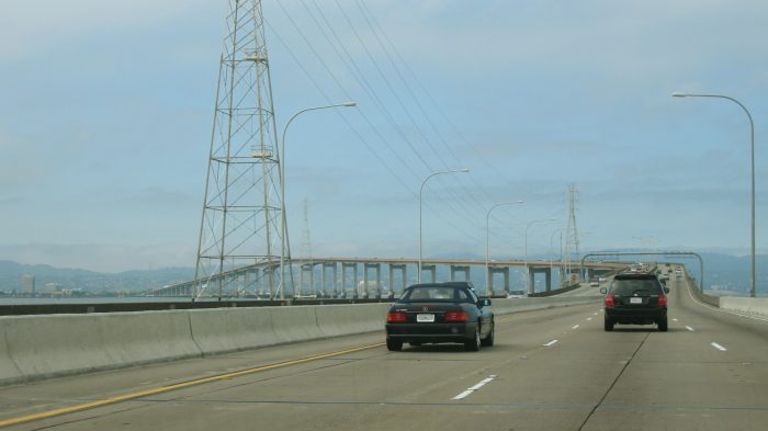 Elevated section of the San Mateo Bridge in California