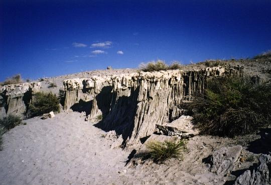 Sand tufa formations at Mono Lake, California