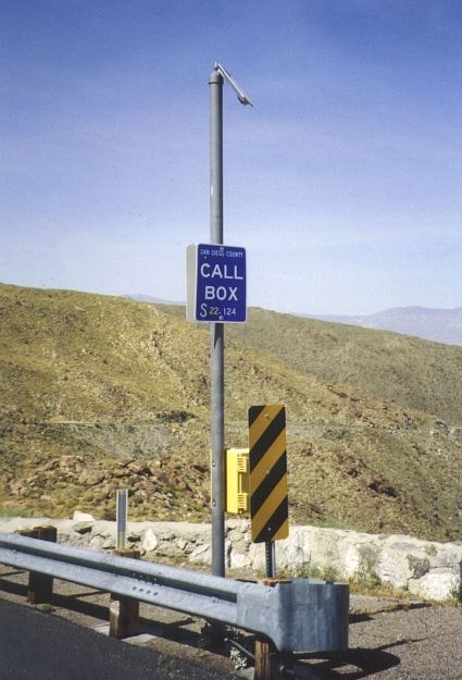 Call box on a San Diego County highway