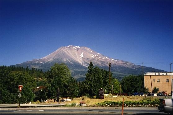 Mt. Shasta seen from Weed, CA parking lot