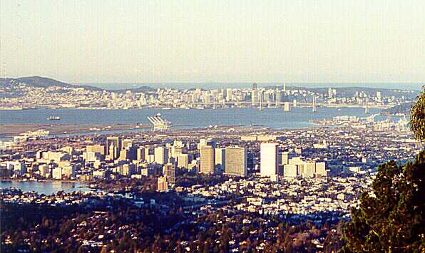 View of San Francisco and Oakland from the Oakland hills