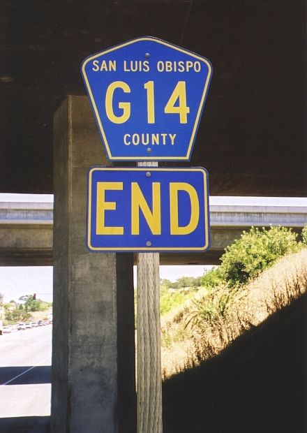 End of San Luis Obispo county route in Paso Robles