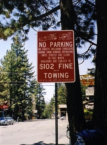 No parking when snowing w/ snowplow drawings