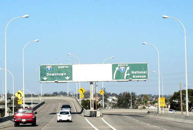 Split to Interstate 5 at the end of California 75 in San Diego