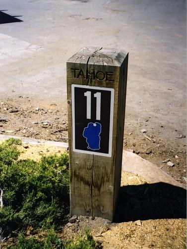 Lake Tahoe mile marker