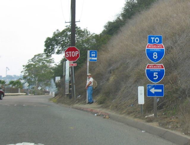 Trailblazer markers for Interstates 5 and 8 in San Diego