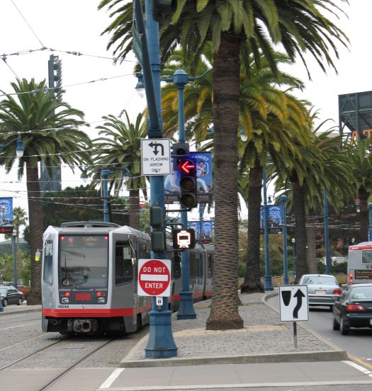 Trolley signal at Townsend and the Embarcadero, San Franicsco