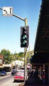 Double green signal in Sonora, California