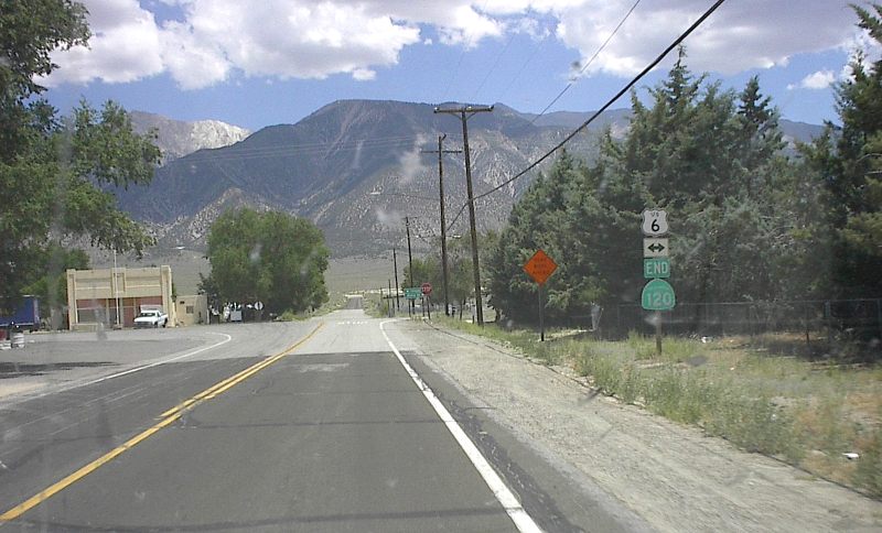 Endpoint of California 120 at US 6 in Benton