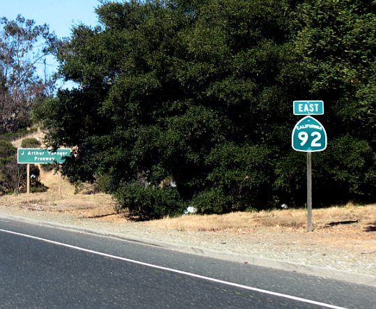 California 92 is also designated the J. Arthur Younger Freeway
