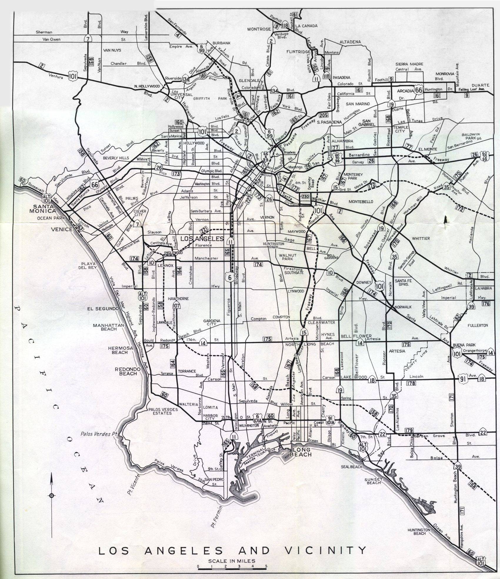 Official detail map for Los Angeles (1956)