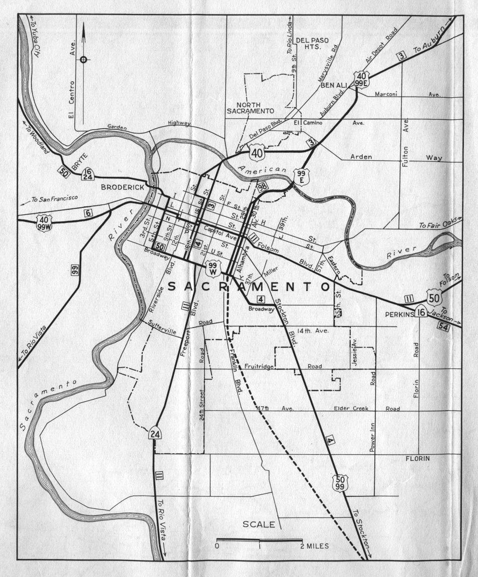 Official detail map for Sacramento (1956)