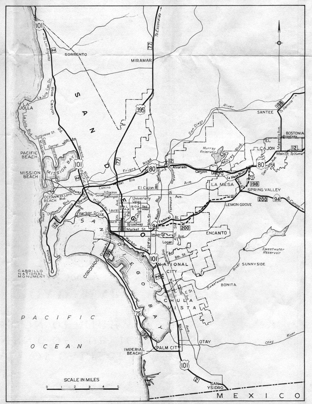 Official detail map for San Diego (1956)