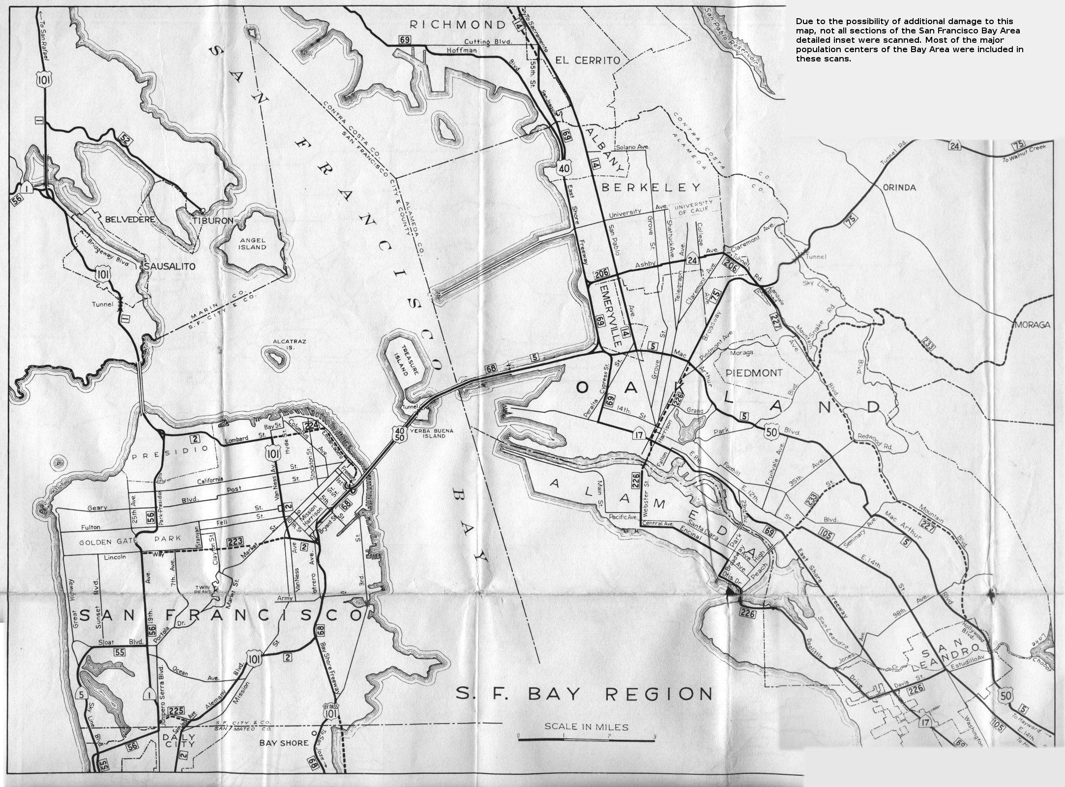 Official detail map for the San Francisco Bay Region (1956)