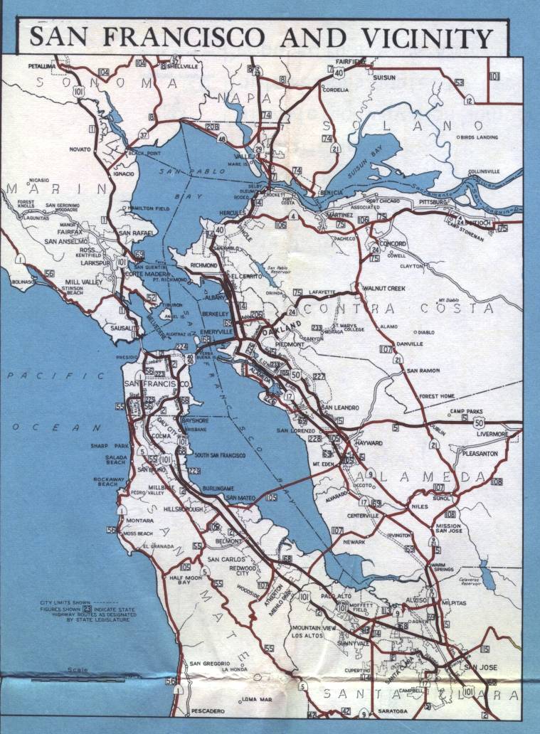 Official inset map for San Francisco (1956)