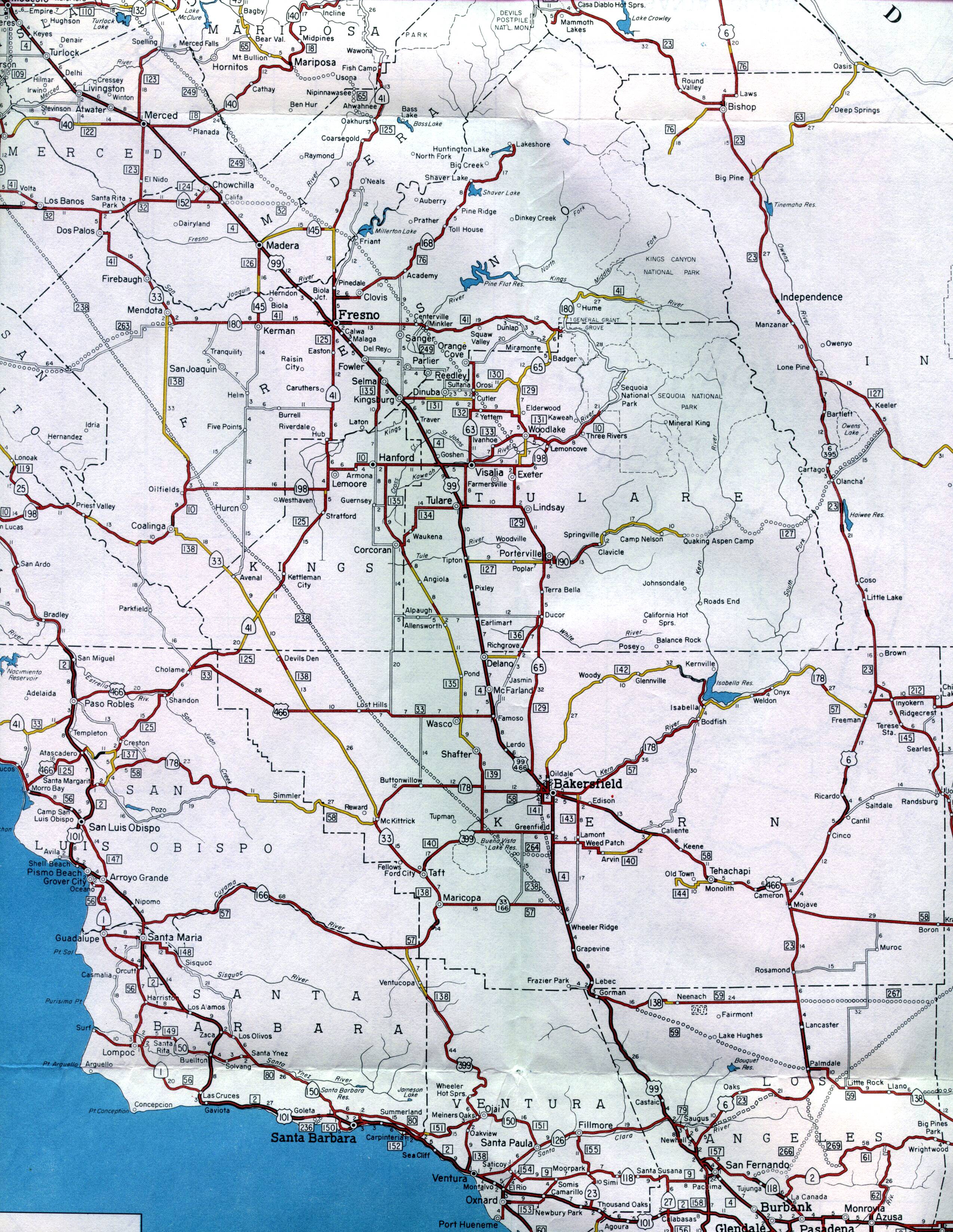 Central Valley of California (1961 official map)
