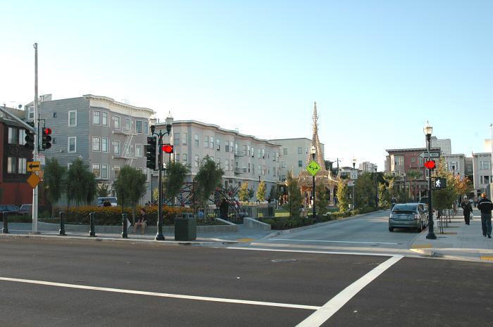 North end of the full Octavia Boulevard at Hayes Green