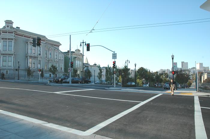 Northbound on Octavia Boulevard from the US 101 freeway exit, San Francisco