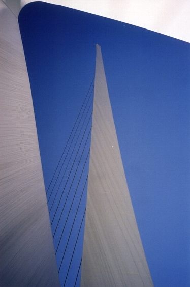 Sundial Bridge pylon through base