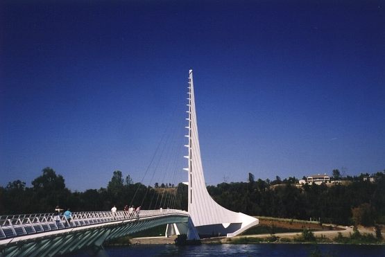 View of Sundial Bridge over Sacramento River