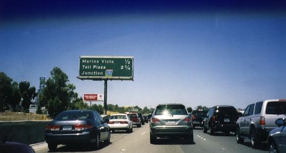 I-680 approaching I-780 at Benicia