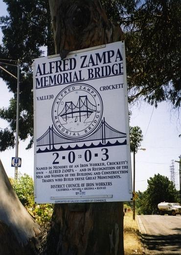 Union sign honoring Al Zampa