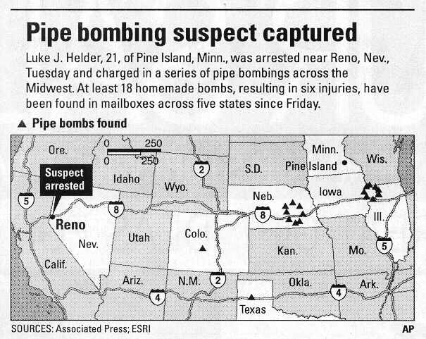 Oakland Tribune map with incorrect Interstate numbers