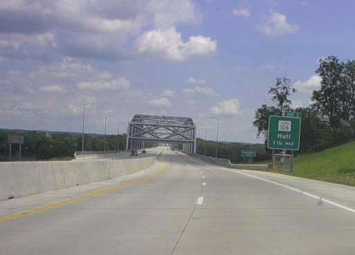 West end of the new Mark Twain bridge, Hannibal, Mo.