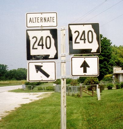 Alternate and regular Missouri 240 in Howard County