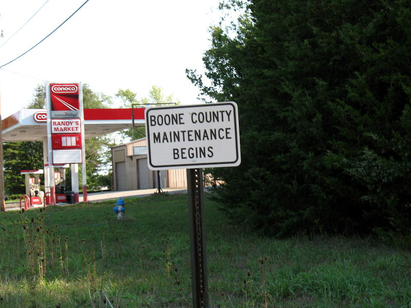 Boone County maintenance sign north of Columbia, Mo.