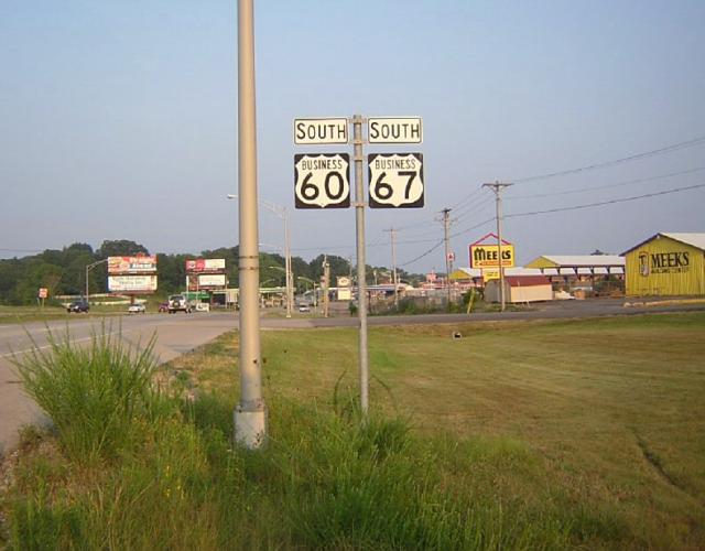 Business routes with BUSINESS in the shield itself, Poplar Bluff, Mo.