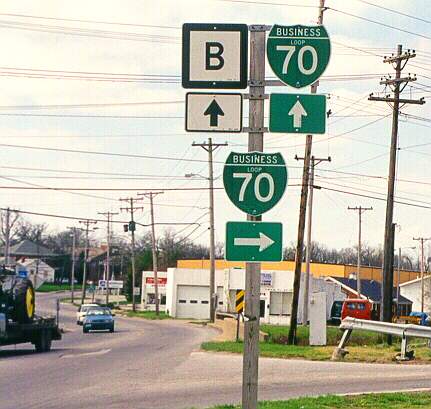 Business Loop 70 circles around itself, Columbia, Mo.