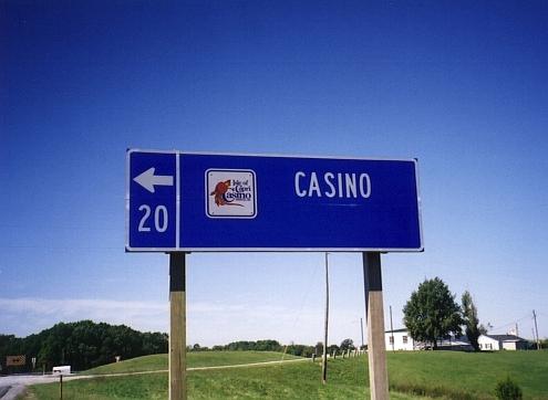 Destination sign for casino, Howard County, Mo.