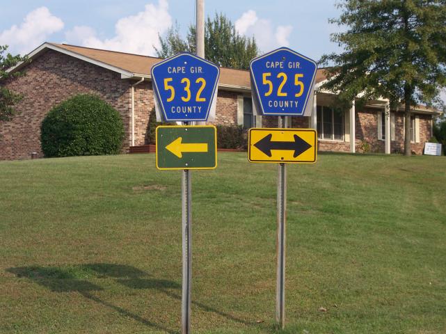 Concurrent county routes in Cape Girardeau County, Mo.