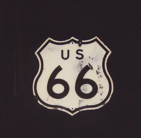 Cutout marker used in Missouri for US 66