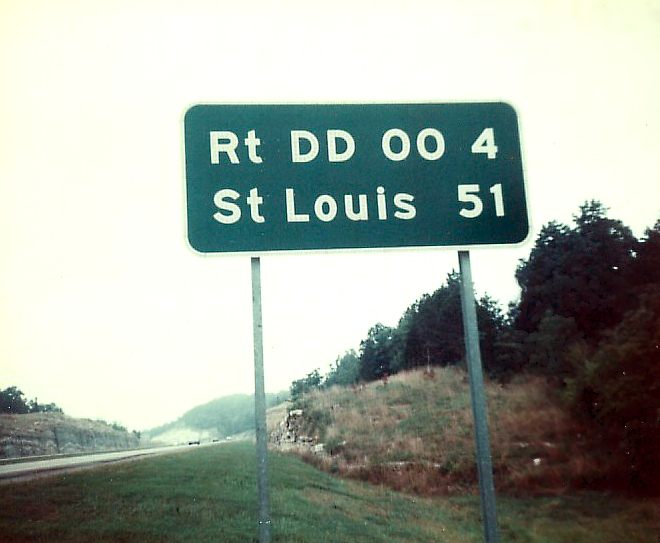 Mileage sign in Ste. Genevieve County, Mo.