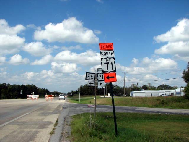 Stick-on letters for Business US 71 at Pineville (2007)