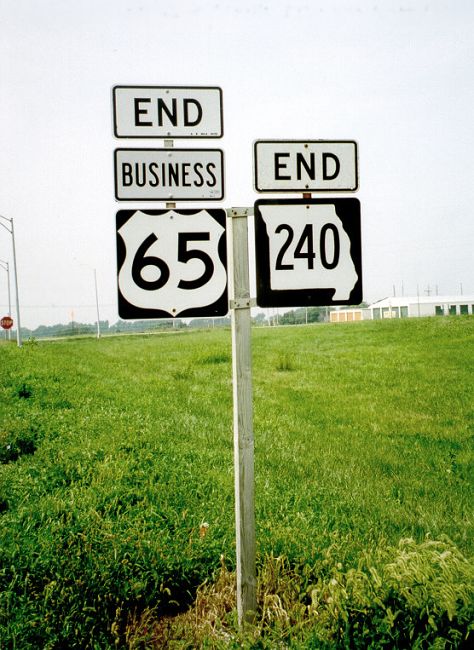 Endpoints of Business US 65 and Missouri 240 in Marshall