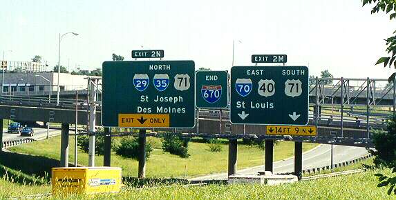 End of Interstate 670 in Kansas City, Mo.