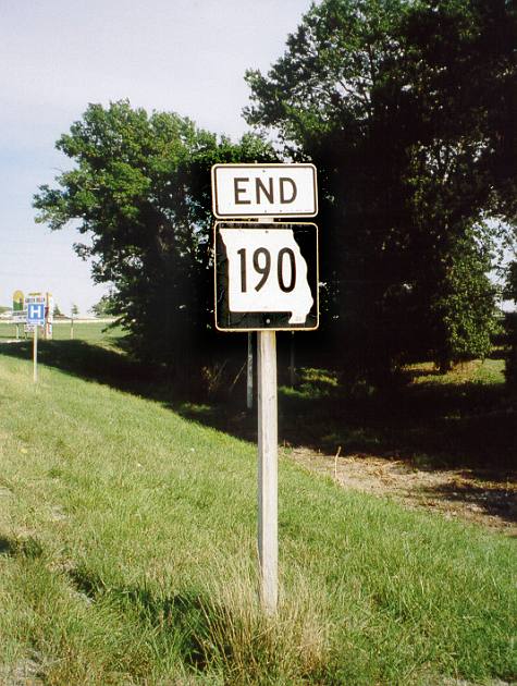End of Missouri 190 in Chillicothe