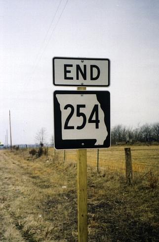 Western endpoint of Missouri 254