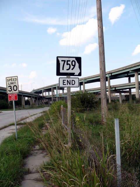 Northern endpoint of Missouri 759