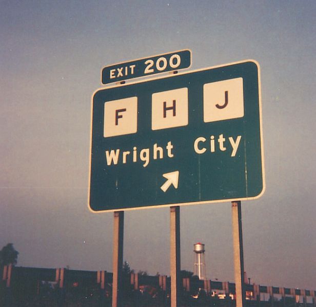 Exit from Interstate 70 at Wright City, Mo.