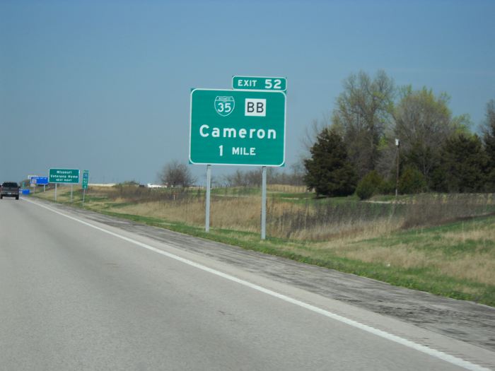 Business Loop 35 from Interstate 35 northbound near Cameron, Mo.