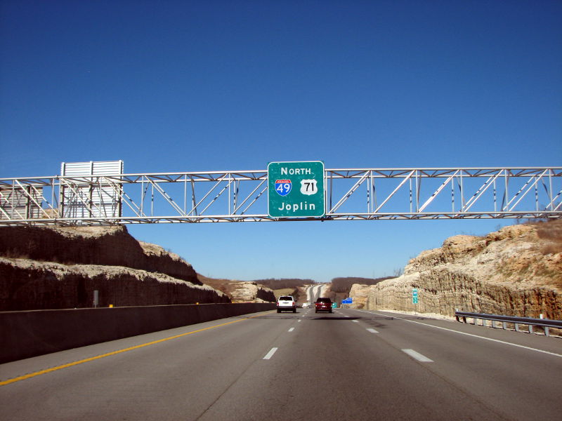 Temporary beginning/ending of Interstate 49 along US 71 in Missouri (2012)