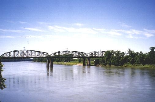 Railroad bridge over the Missouri River at Glasgow, Mo.