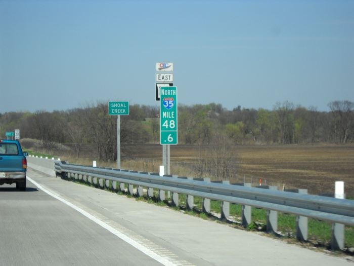 Missouri 110 designation along Interstate 35 south of Cameron