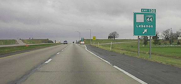 Covered-up sign blank on Interstate 44 near Lebanon, Mo.